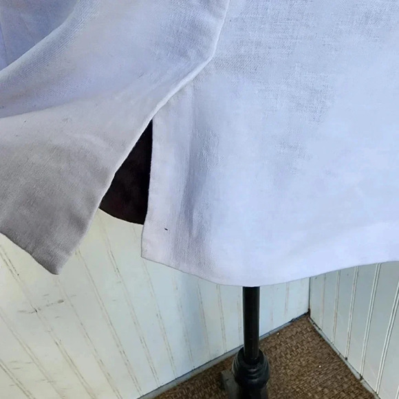 Banana Republic Blazer Womens  White Linen Blend Lightweight Butron Jacket Sz 14 - Picture 7 of 12